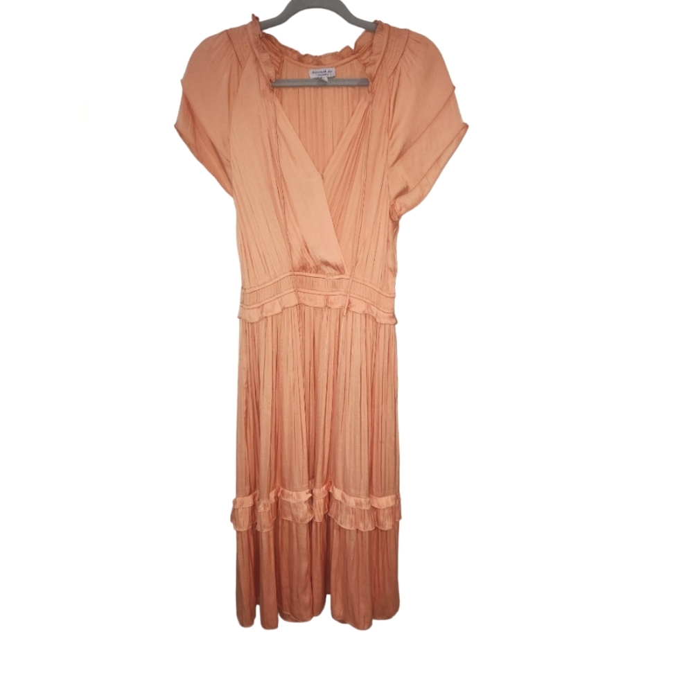 Current Air Orange Flutter Sleeve Midi Dress - Picture 2 of 6